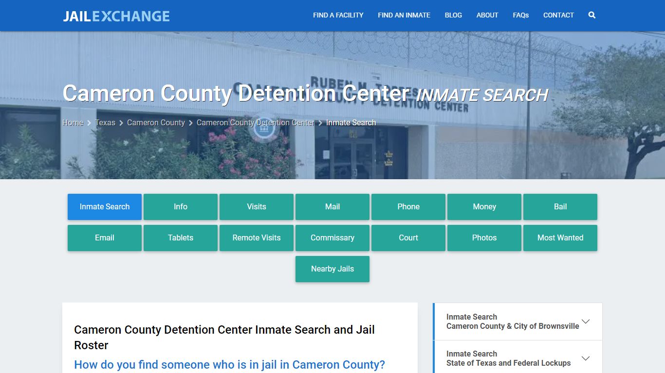 Cameron County Detention Center Inmate Search - Jail Exchange